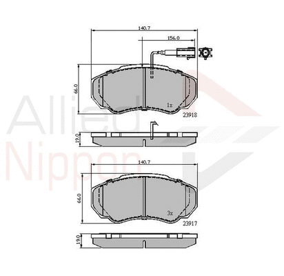 ADB11040 COMLINE Комплект тормозных колодок, дисковый тормоз (фото 1)
