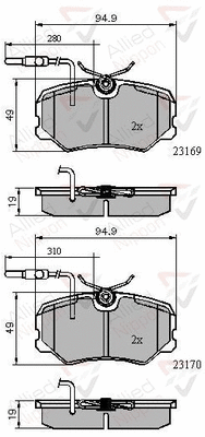 ADB11098 COMLINE Комплект тормозных колодок, дисковый тормоз (фото 1)