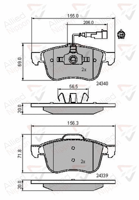 ADB11718 COMLINE Комплект тормозных колодок, дисковый тормоз (фото 1)