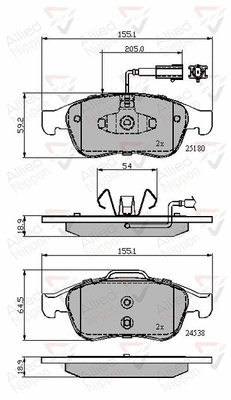 ADB12028 COMLINE Комплект тормозных колодок, дисковый тормоз (фото 1)