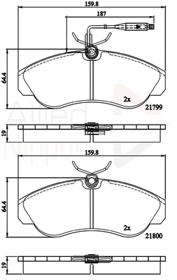 ADB1275 COMLINE Комплект тормозных колодок, дисковый тормоз (фото 1)