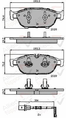 ADB22120 COMLINE Комплект тормозных колодок, дисковый тормоз (фото 1)