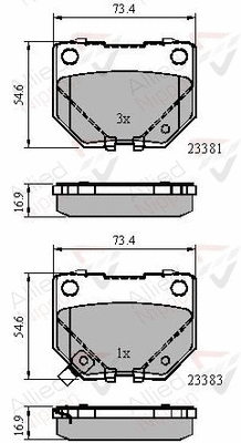 ADB31739 COMLINE Комплект тормозных колодок, дисковый тормоз (фото 1)
