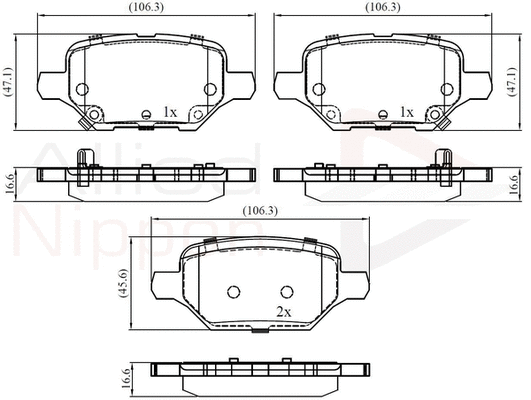 ADB32436 COMLINE Комплект тормозных колодок, дисковый тормоз (фото 1)