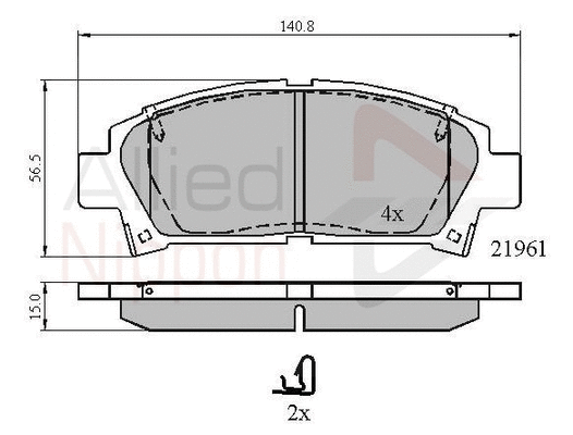 ADB3713 COMLINE Комплект тормозных колодок, дисковый тормоз (фото 1)