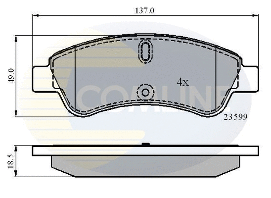 CBP01033 COMLINE Комплект тормозных колодок, дисковый тормоз (фото 1)