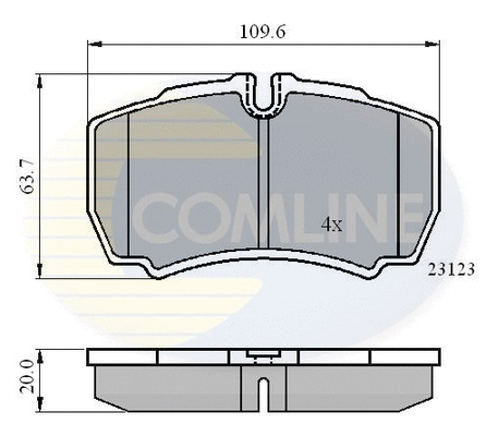 CBP01034 COMLINE Комплект тормозных колодок, дисковый тормоз (фото 1)
