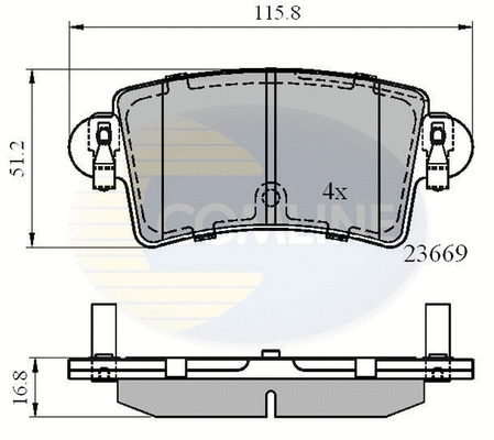 CBP01036 COMLINE Комплект тормозных колодок, дисковый тормоз (фото 1)