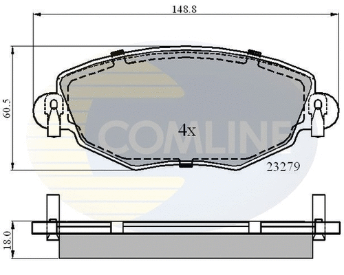 CBP01110 COMLINE Комплект тормозных колодок, дисковый тормоз (фото 1)