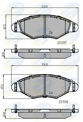 CBP01131 COMLINE Комплект тормозных колодок, дисковый тормоз (фото 1)