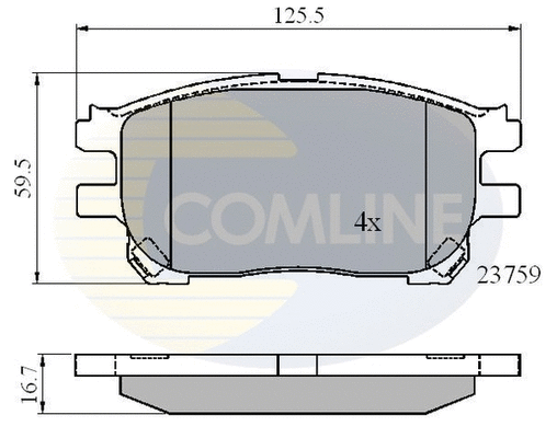 CBP01139 COMLINE Комплект тормозных колодок, дисковый тормоз (фото 1)