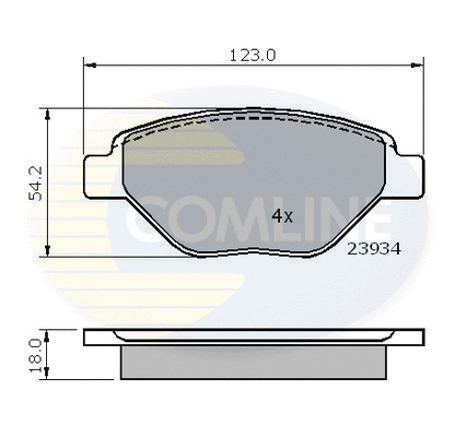 CBP01159 COMLINE Комплект тормозных колодок, дисковый тормоз (фото 1)