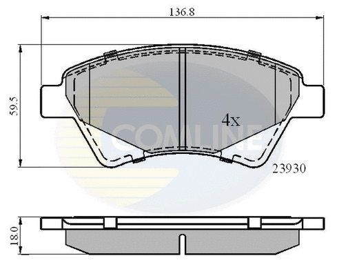 CBP01160 COMLINE Комплект тормозных колодок, дисковый тормоз (фото 1)