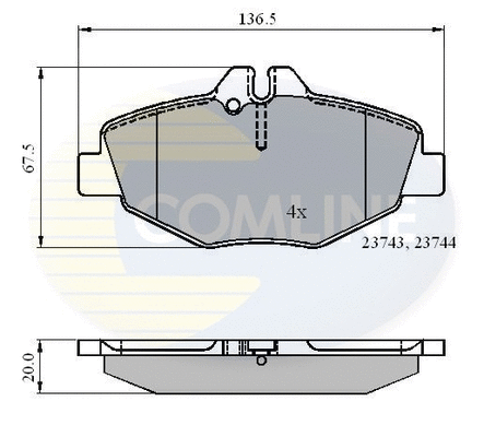 CBP01209 COMLINE Комплект тормозных колодок, дисковый тормоз (фото 1)