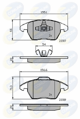 CBP01224 COMLINE Комплект тормозных колодок, дисковый тормоз (фото 1)