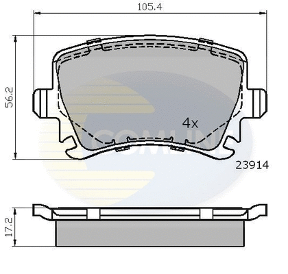 CBP01284 COMLINE Комплект тормозных колодок, дисковый тормоз (фото 1)