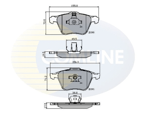 CBP01322 COMLINE Комплект тормозных колодок, дисковый тормоз (фото 1)