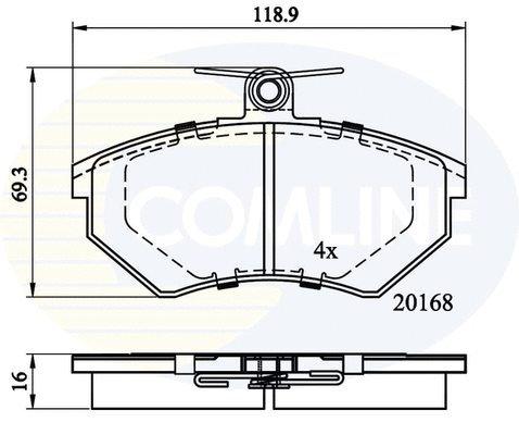 CBP0152 COMLINE Комплект тормозных колодок, дисковый тормоз (фото 1)