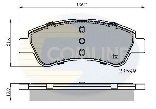 CBP01525 COMLINE Комплект тормозных колодок, дисковый тормоз (фото 2)