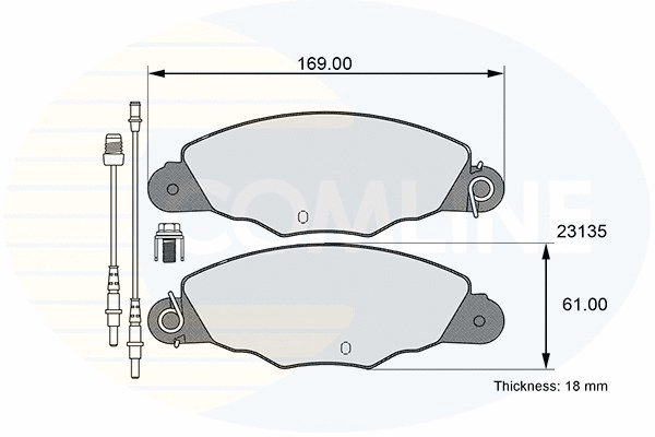CBP01526 COMLINE Комплект тормозных колодок, дисковый тормоз (фото 1)