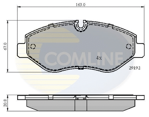 CBP01555 COMLINE Комплект тормозных колодок, дисковый тормоз (фото 1)