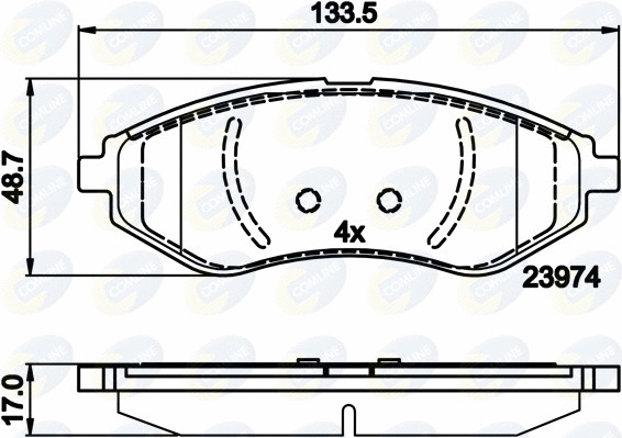 CBP01598 COMLINE Комплект тормозных колодок, дисковый тормоз (фото 1)