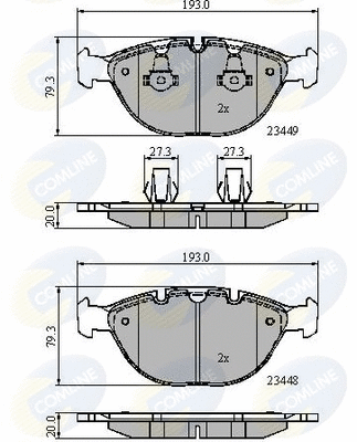 CBP01609 COMLINE Комплект тормозных колодок, дисковый тормоз (фото 1)