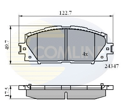 CBP01612 COMLINE Комплект тормозных колодок, дисковый тормоз (фото 1)
