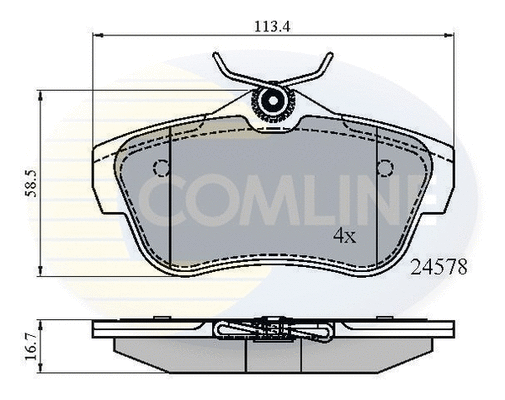 CBP01622 COMLINE Комплект тормозных колодок, дисковый тормоз (фото 1)