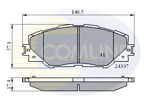 CBP01625 COMLINE Комплект тормозных колодок, дисковый тормоз (фото 1)