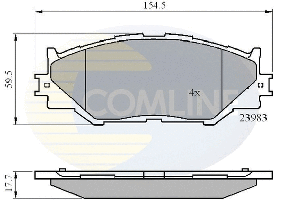 CBP01632 COMLINE Комплект тормозных колодок, дисковый тормоз (фото 1)