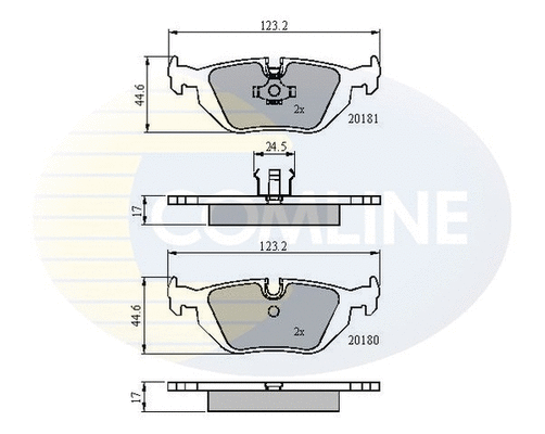 CBP0166 COMLINE Комплект тормозных колодок, дисковый тормоз (фото 1)