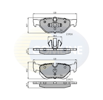 CBP01708 COMLINE Комплект тормозных колодок, дисковый тормоз (фото 1)