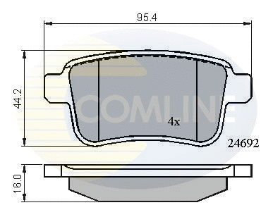 CBP01715 COMLINE Комплект тормозных колодок, дисковый тормоз (фото 1)