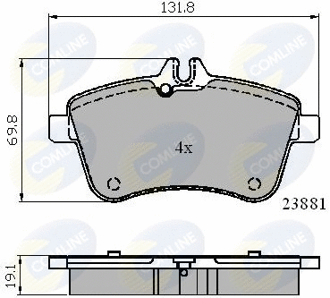 CBP01723 COMLINE Комплект тормозных колодок, дисковый тормоз (фото 1)