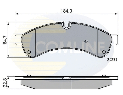 CBP01727 COMLINE Комплект тормозных колодок, дисковый тормоз (фото 1)