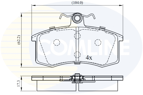 CBP0173 COMLINE Комплект тормозных колодок, дисковый тормоз (фото 1)