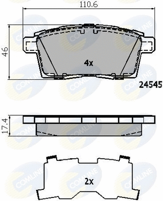 CBP01731 COMLINE Комплект тормозных колодок, дисковый тормоз (фото 1)