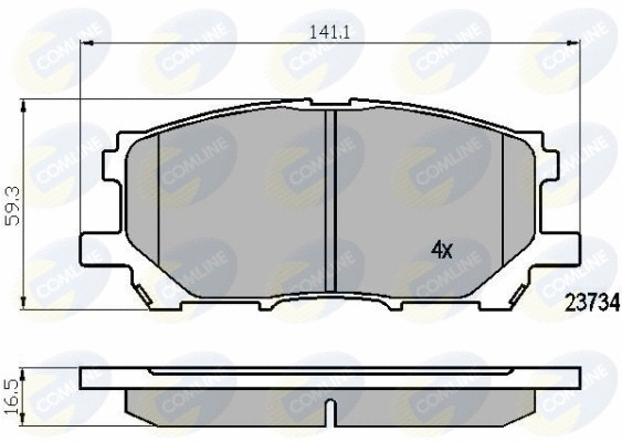 CBP01750 COMLINE Комплект тормозных колодок, дисковый тормоз (фото 1)