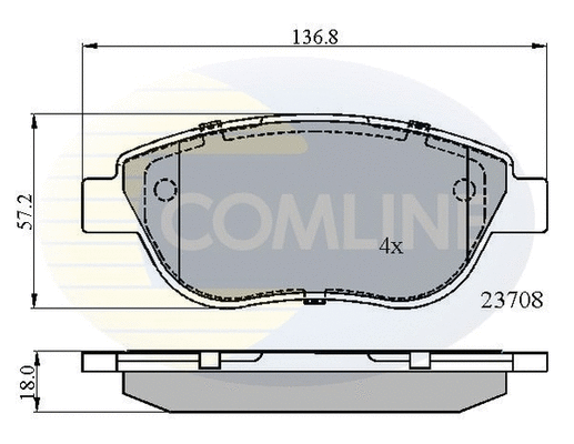 CBP01783 COMLINE Комплект тормозных колодок, дисковый тормоз (фото 1)