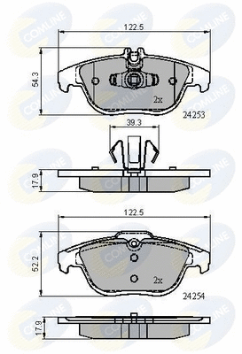 CBP01792 COMLINE Комплект тормозных колодок, дисковый тормоз (фото 1)
