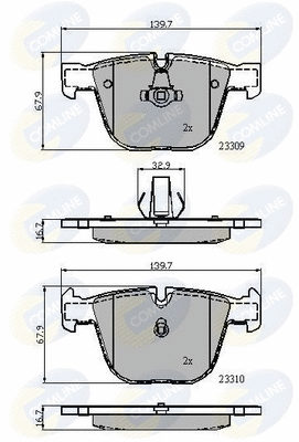 CBP01794 COMLINE Комплект тормозных колодок, дисковый тормоз (фото 1)