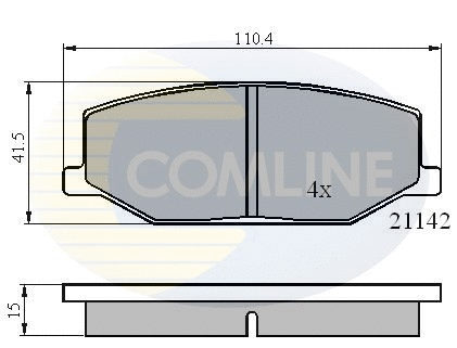 CBP0195 COMLINE Комплект тормозных колодок, дисковый тормоз (фото 1)
