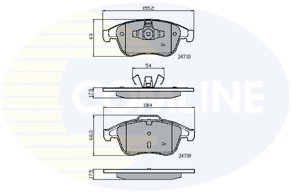 CBP02001 COMLINE Комплект тормозных колодок, дисковый тормоз (фото 1)