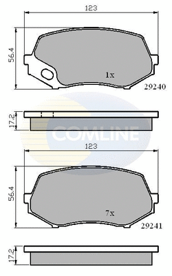 CBP02007 COMLINE Комплект тормозных колодок, дисковый тормоз (фото 1)