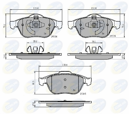 CBP02019 COMLINE Комплект тормозных колодок, дисковый тормоз (фото 1)