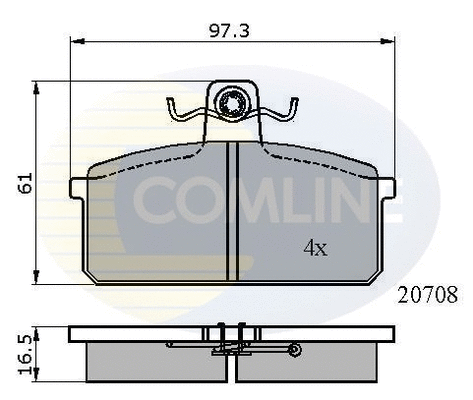 CBP0204 COMLINE Комплект тормозных колодок, дисковый тормоз (фото 1)