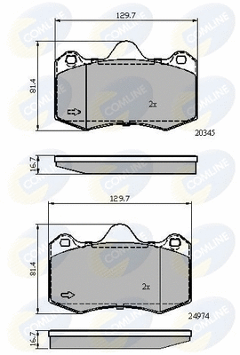 CBP02107 COMLINE Комплект тормозных колодок, дисковый тормоз (фото 1)