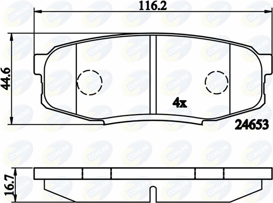 CBP02124 COMLINE Комплект тормозных колодок, дисковый тормоз (фото 1)