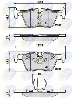 CBP02131 COMLINE Комплект тормозных колодок, дисковый тормоз (фото 1)